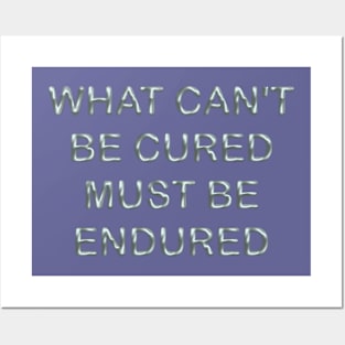 What can´t be cured must be endured Posters and Art